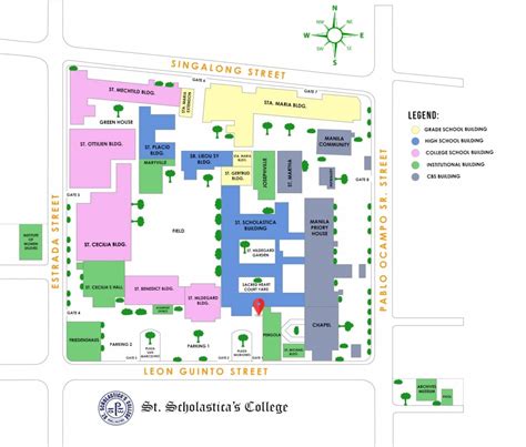 St. Scholastica's Academy Map .